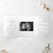 Invitation Trois Volets Nuestra Boda Anglais Espagnol Mariage bilingue (Intérieur)