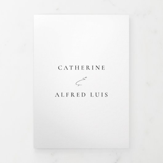 Invitation Trois Volets Nuestra Boda Anglais Espagnol Mariage bilingue (Page de couverture)