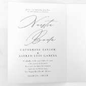 Invitation Trois Volets Nuestra Boda Anglais Espagnol Mariage bilingue (Intérieur en premier)