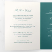 Invitation Trois Volets Old Money Teal Classic Wedding (Intérieur en premier)