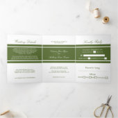 Invitation Trois Volets Olive foncé Vert Mariage moderne Suite (Intérieur)