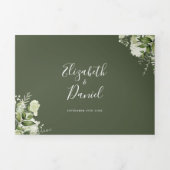 Invitation Trois Volets Olive Modern Botanical Greenery Mariage photo (Page de couverture)