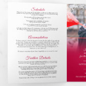 Invitation Trois Volets Option de repas de mariage blanc rouge gui RSVP (Intérieur en premier)