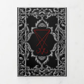 Invitation Trois Volets Ornate Lucifer Sigil Mariage satanique (Page de couverture)