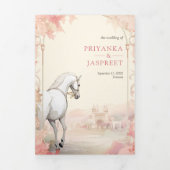 Invitation Trois Volets Palais Royal Indien tout en un Mariage indien (Page de couverture)