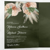 Invitation Trois Volets Palme d'ivoire Terme Pampas Sage Mariage vert (Intérieur en premier)