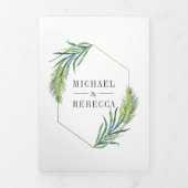 Invitation Trois Volets Palme tropicale moderne Feuilles Photo Collage Mar (Page de couverture)