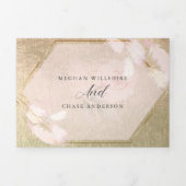 Invitation Trois Volets Pampas Rose en or (Page de couverture)