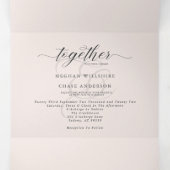 Invitation Trois Volets Pampas Rose en or (Intérieur au milieu)