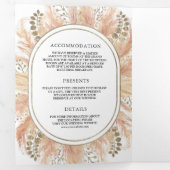 Invitation Trois Volets Pampas Rustique Earthy Boho Grass tout en un maria (Intérieur en premier)
