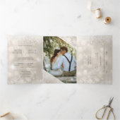 Invitation Trois Volets Parties scintillant Champagne Photo tout en un Mar (Intérieur)