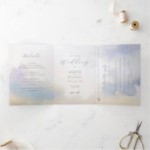 Invitation Trois Volets paysage aquarelle mariage (Intérieur)