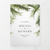 Invitation Trois Volets Paysage tropical Mariage de palmiers (Page de couverture)