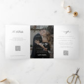 Invitation Trois Volets Photo couverture mariage argent RSVP détails code  (Intérieur)