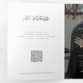 Invitation Trois Volets Photo couverture mariage argent RSVP détails code  (Intérieur en premier)