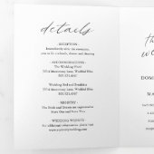 Invitation Trois Volets Photo de calligraphie élégante Mariage moderne (Intérieur en premier)
