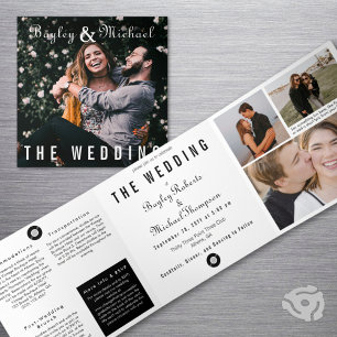 Invitation Trois Volets Photo de couverture d'album de disque unique pour