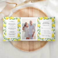 Photo de mariage avec verdure de verger de citron