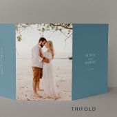 Invitation Trois Volets Photo de mariage de destination RSVP détails code 