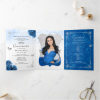 Photo espagnole Silver Royal Blue Quinceanera