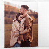 Invitation Trois Volets Photo mariage en terre cuite moderne et élégante (Intérieur en premier)