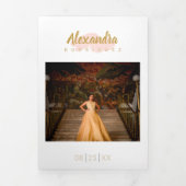 Invitation Trois Volets Photo rose pâle Quinceanera (Page de couverture)