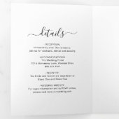 Invitation Trois Volets Photo simple élégante Mariage moderne (Intérieur en premier)