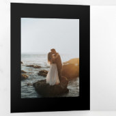 Invitation Trois Volets Photographie budget de typographie luxueuse (Intérieur en premier)