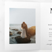 Invitation Trois Volets Photographie budget de typographie luxueuse (Intérieur en premier)