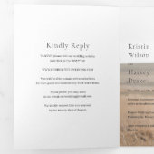 Invitation Trois Volets Photographie noir et blanc élégant Mariage moderne (Intérieur en premier)