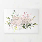 Invitation Trois Volets PixDezines Élégant Rose Pâle Eucalyptus (Page de couverture)