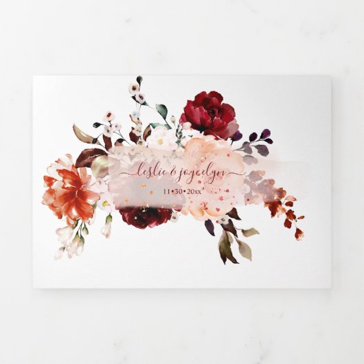 Invitation Trois Volets PixDezines Elegant Rustic H2 Fall n Foliage Tri-Fo (Page de couverture)