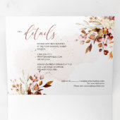 Invitation Trois Volets PixDezines Rustique Automne Eucalyptus (Intérieur en premier)