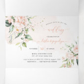 Invitation Trois Volets PixDezines Rustique Blush Rose+SweetPeas (Intérieur au milieu)