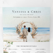 Invitation Trois Volets Plage de Boho | Mariage illustré (Intérieur en premier)