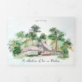 Invitation Trois Volets Plage de Boho | Mariage illustré (Page de couverture)