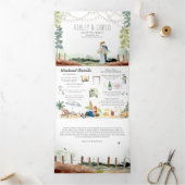 Invitation Trois Volets Plage de la forêt de Westcoast | Mariage illustré (Intérieur)