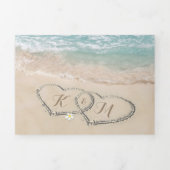 Invitation Trois Volets Plage Tropicale Mariage 3 en 1 (Page de couverture)