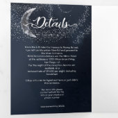 Invitation Trois Volets Pleine lune céleste et Mariage des étoiles (Intérieur en premier)