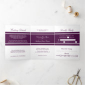 Invitation Trois Volets Plum violet moderne Mariage Suite (Intérieur)