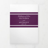 Invitation Trois Volets Plum violet moderne Mariage Suite (Page de couverture)