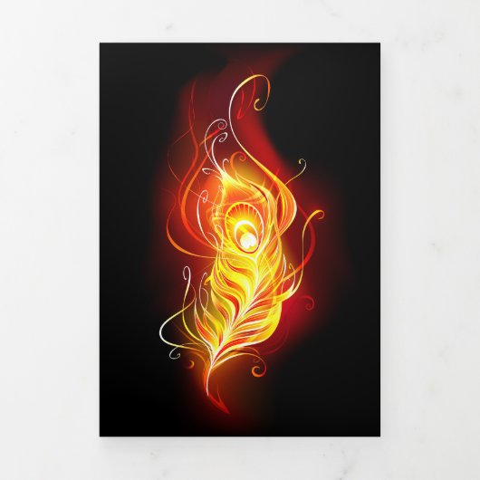 Invitation Trois Volets Plumes de paquetage de feu (Page de couverture)