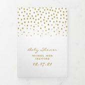 Invitation Trois Volets Point Polka blanc & or, Suite Baby shower (Page de couverture)