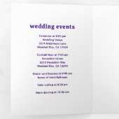 Invitation Trois Volets Police rétro violet QR Code Photo Mariage moderne (Intérieur en premier)