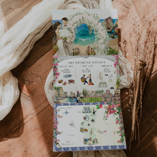 Invitation Trois Volets Portugal Carte Itinéraire Méditerranéenne