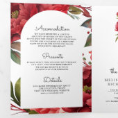Invitation Trois Volets Pot de fleurs à l'unitée avec code QR Mariage Pivo (Intérieur en premier)
