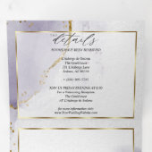 Invitation Trois Volets Pourpre Prune Poussiéreux (Intérieur en premier)