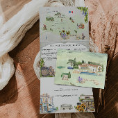 Invitation Trois Volets Provence France | Anniversaire illustré