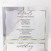 Invitation Trois Volets Prune Poussiéreux Violet (Intérieur en premier)