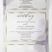Invitation Trois Volets Prune Poussiéreux Violet (Intérieur au milieu)